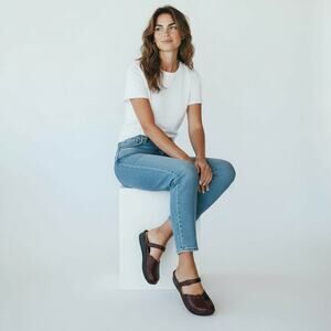 ALEGRIA Tuscany Mary Janes Oxblood Brass Details 39 US 9  Boho  Floral Whimsey